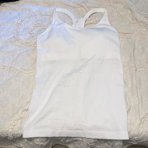 White Lululemon tank top with padding